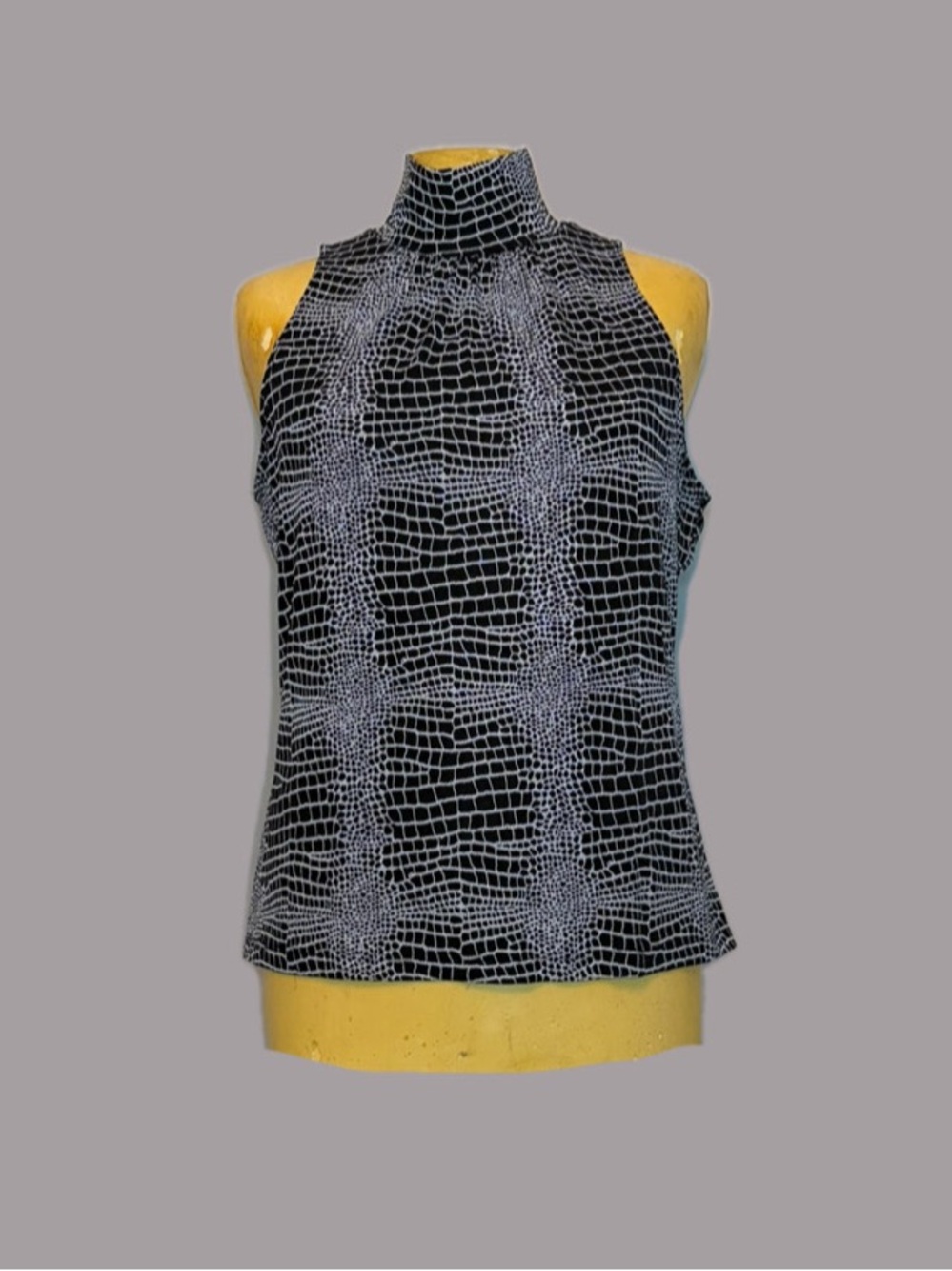 🕸️Vintage Mock Neck Snakeskin Print Sleeveless Top🕸️